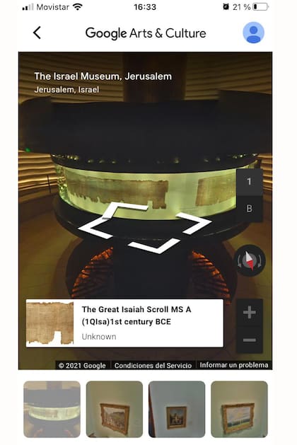 Captura de pantalla de The Great Isaiah Scroll a traves de Google Arts And Culture