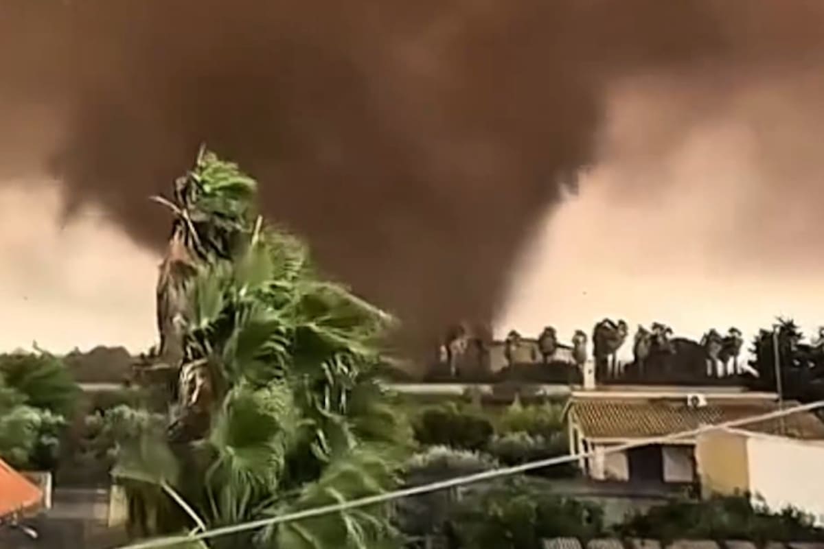 Captura de pantalla de un video que circula en redes sociales sobre el tornado en Marsala, Sicilia. Fuente: X