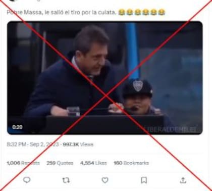 Captura de pantalla de una publicación en X hecha el 5 de septiembre de 2023
