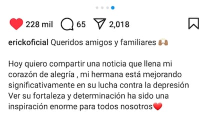 Captura de pantalla del posteo en Instagram.