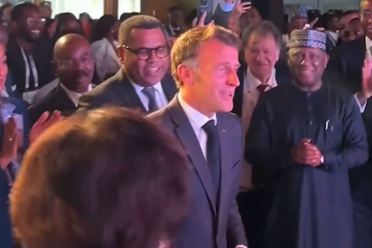 Captura de pantalla del video de Macron. Fuente: X