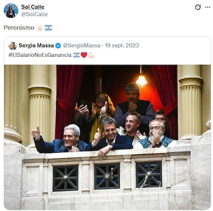 Captura de un tuit de María Soledad Calle