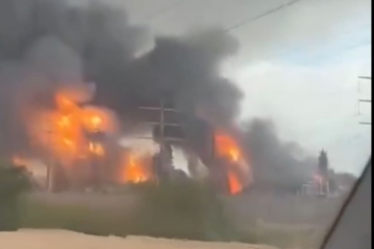 Captura de video del incendio en Ras Laffan, Qatar