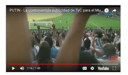 Captura del comercial que fue levantado