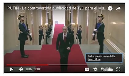 Captura del comercial que fue levantado