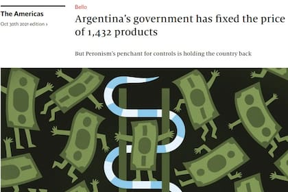 Captura del duro artículo de The Economist contra la Argentina