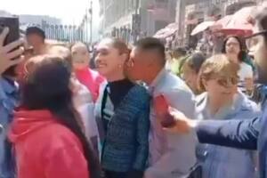 Captura del video del acoso a Claudia Sheinbaum