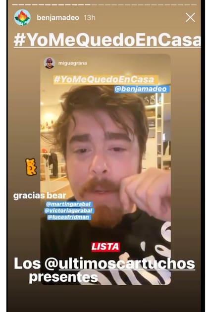 Migue Granados subió una historia para incentivar a sus seguidores a sumarse a la playlist