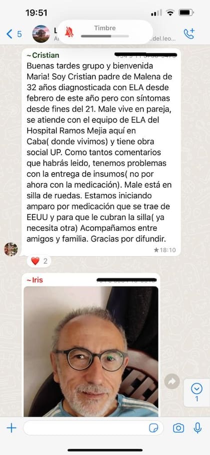 Capturas grupo de WhatsApp ELA