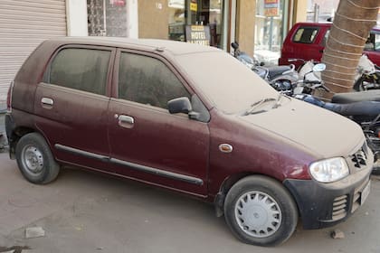 Car with dirt And dirt on the surface of the car paint and car glass, the concept of car care. Extremely dirty. Dirty side. Element of design. Udaipur India May 2022