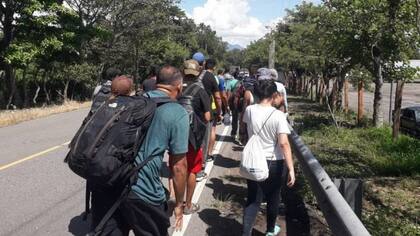 Caravana de migrantes desde Tapachula