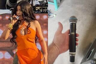 Subastarán el micrófono que Cardi B le lanzó a una fanática en pleno concierto