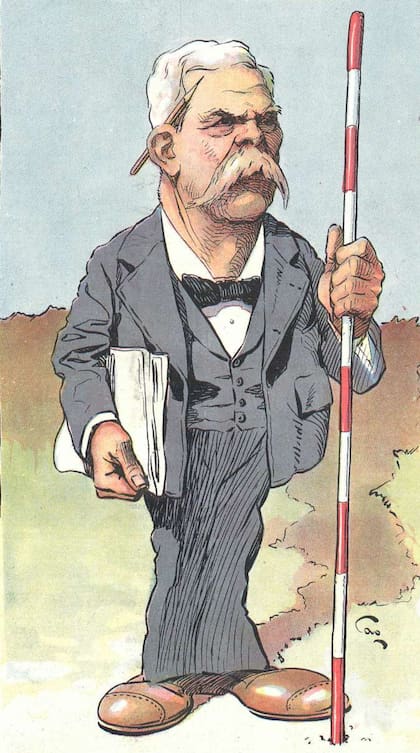 Caricatura de Luis A. Huergo, por Cao.