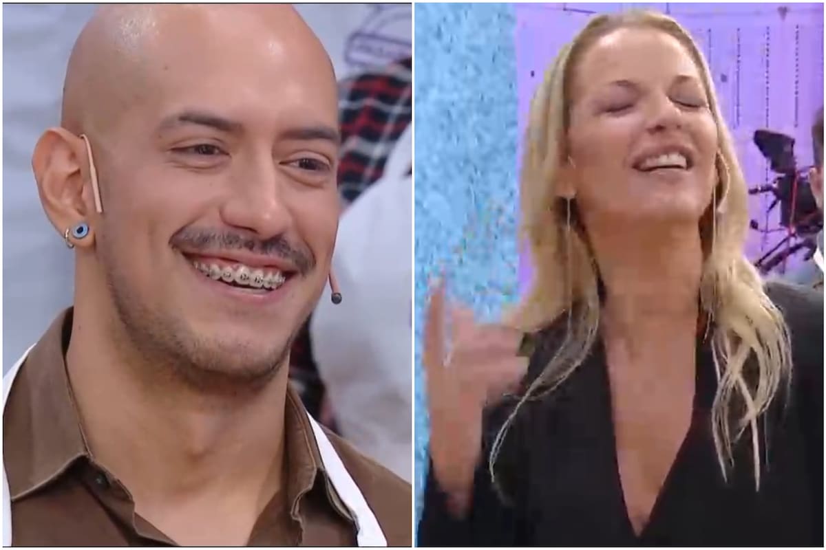Carina Zampini piropeó a un concursante de Pasaplatos y tuvo un gesto que lo hizo sonrojar