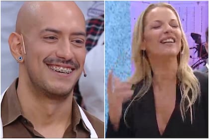Carina Zampini piropeó a un concursante de Pasaplatos y tuvo un gesto que lo hizo sonrojar