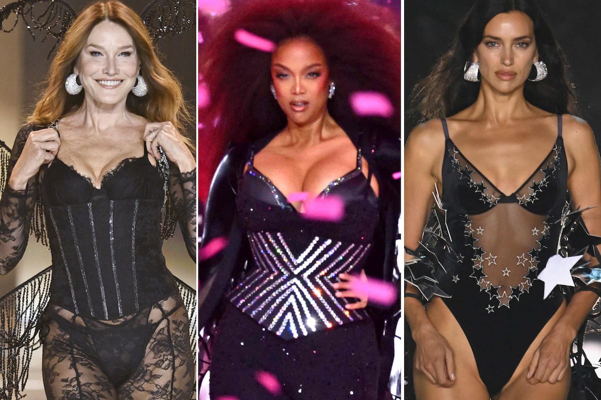 Carla Bruni, Tyra Banks e Irina Shayk, tres de las icónicas modelos que desfilaron en el gran regreso del Victoria's Secret Fashion Show