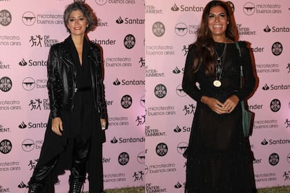 Carla Conte y Florencia de la V eligieron looks en total black para disfrutar una noche de teatro y música en La Rural
