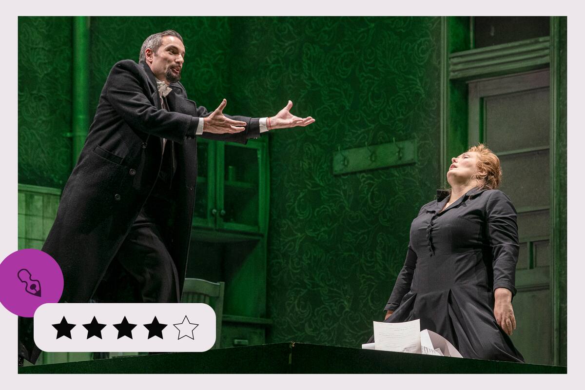 Carla Filipcic Holm brilla en la nueva puesta de El cónsul en el Teatro Colón, aquí con Leonardo Neiva