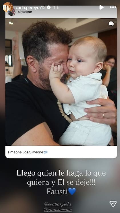Carla Pereyra se refirió al encuentro del Cholo Simeone con sus hijos y nieto