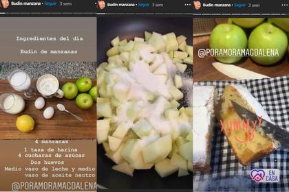 Carla Peterson compartió en sus historias el budín de manzana que le enseñó un amigo