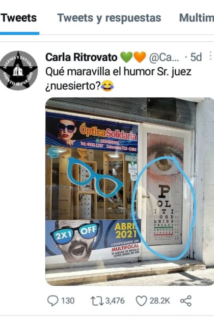 Carla Ritrovato fue una de las usuarias de redes sociales que viralizaron la ocurrencia del comercio porteño