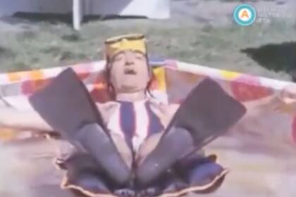 Carlitos Balá en su fabulósica Pelopincho, en una publicidad de 1974.