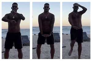 Carlitos se divirtió en la playa con su familia