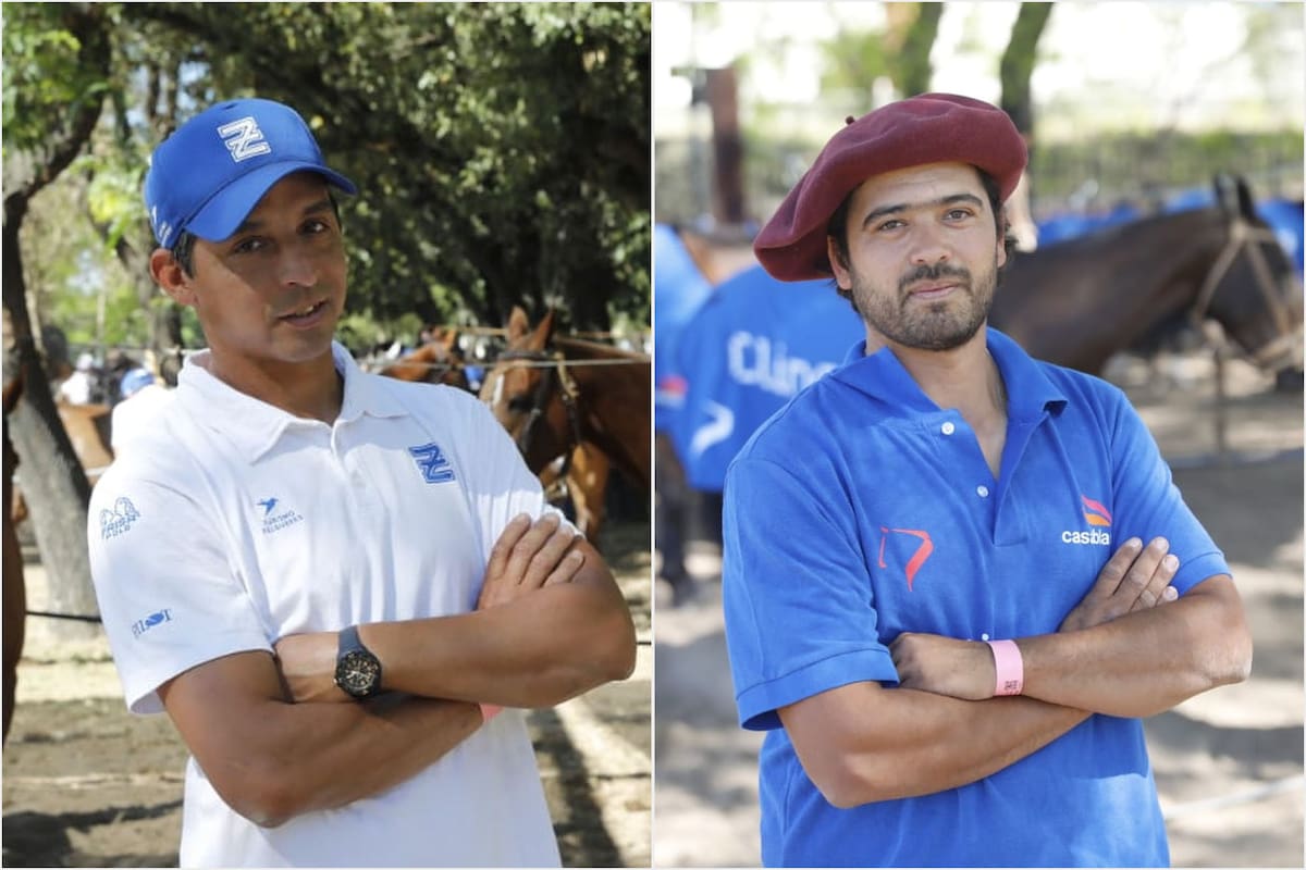 Carlos Alberto Deladino "Quiquino", petisero de La Ellerstina y Hugo Gómez, petisero de La Irenita II