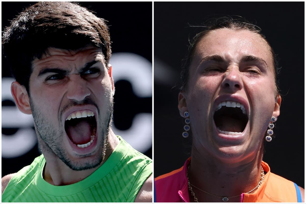 Carlos Alcaraz y Aryna Sabalenka avanzan en Australia con una foja impecable en sets: no cedieron un solo parcial desde la primera rueda