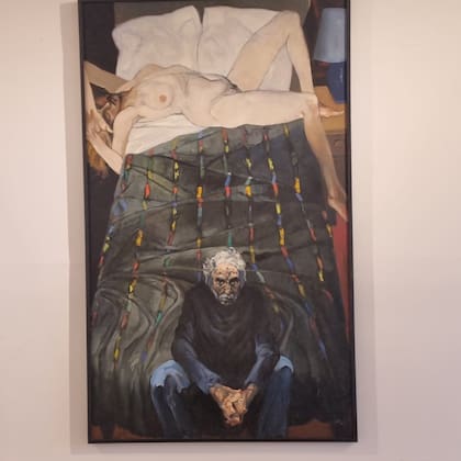 Carlos Alonso en el autoretrato que colgó en su muestra en el Museo Nacional de Bellas Artes