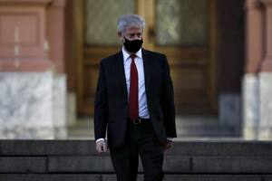Carlos Beraldi al salir de la Casa Rosada