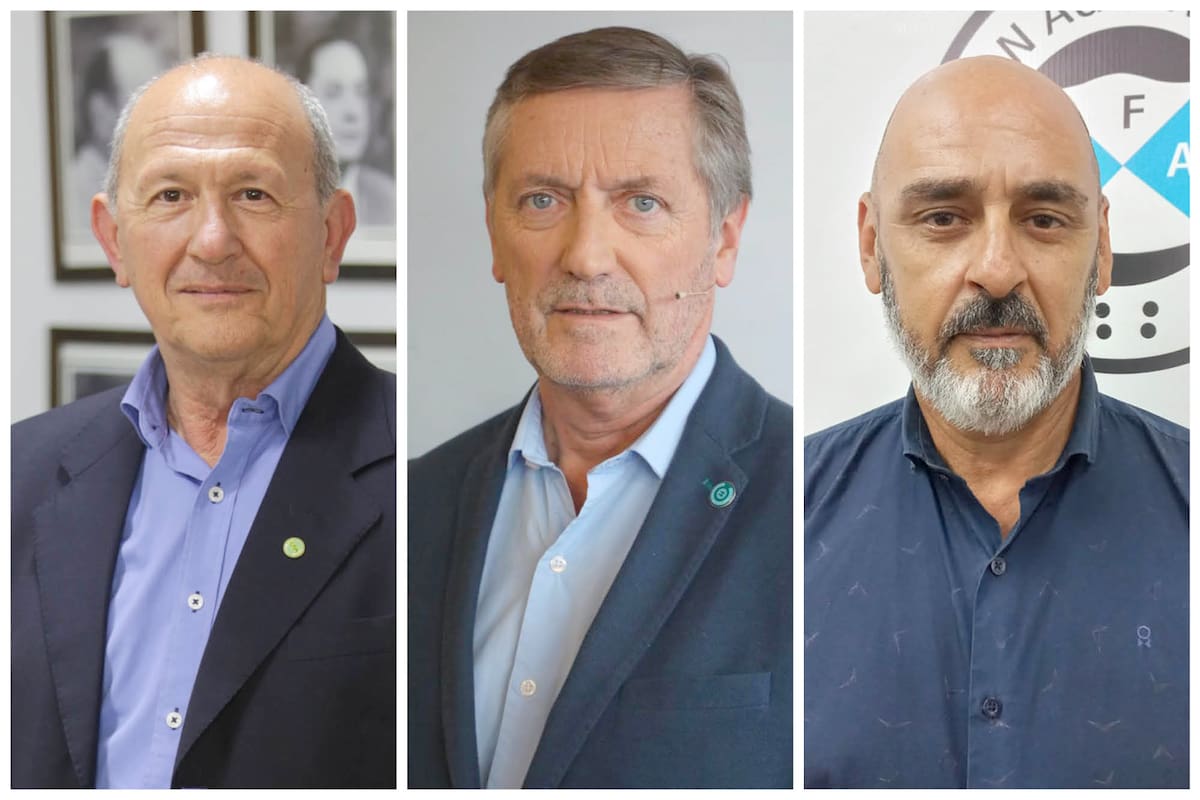 Carlos Castagnani (CRA), Elbio Laucirica (Coninagro) y Elvio Guía (FAA)
