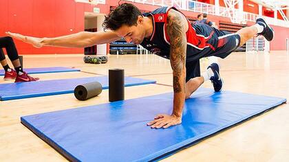 Carlos Delfino en su primer entrenamiento en el Baskonia