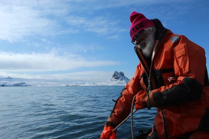 Carlos "El Mono" Bellisio durante una campaña antártica