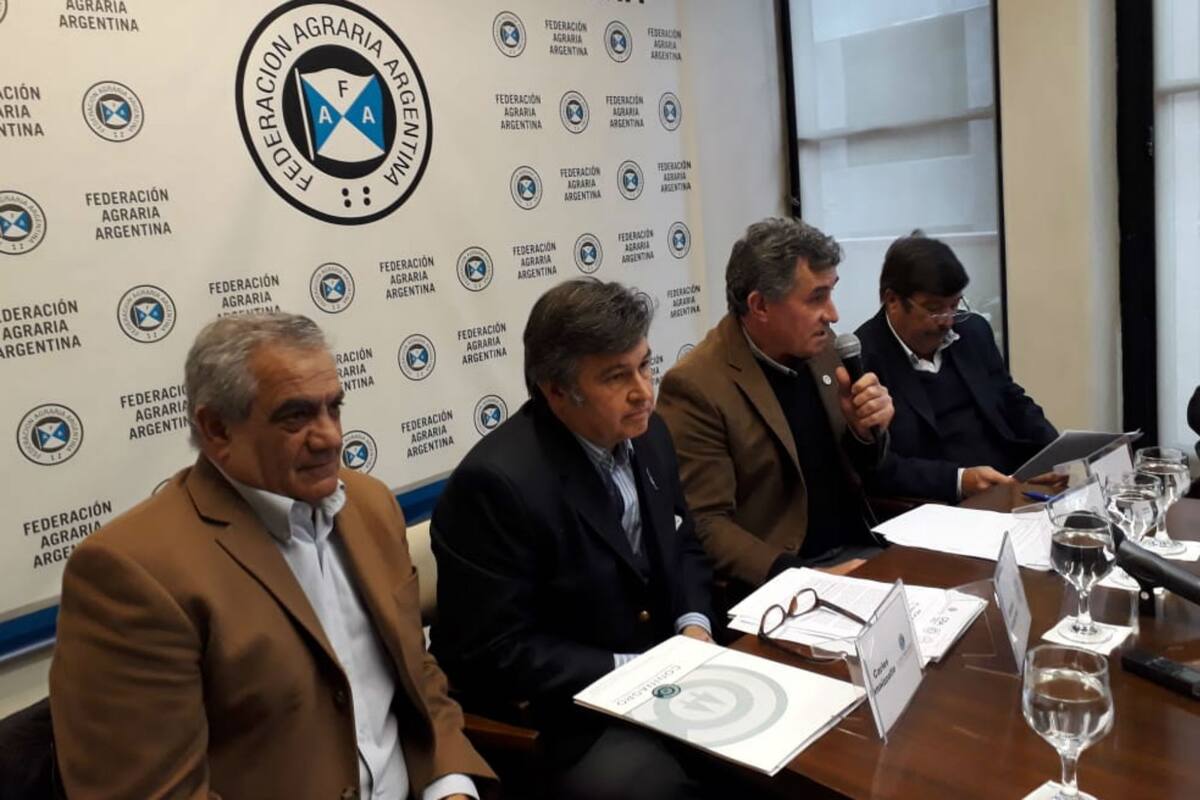 Carlos Iannizzotto (Coninagro), Daniel Pelegrina (SRA), Carlos Achetoni (FAA) y Dardo Chiesa (CRA)