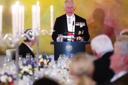 Carlos III dijo unas palabras durante la cena de Estado en su honor.