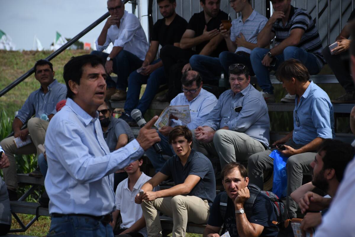 Carlos Melconian durante su charla ante productores en Expoagro