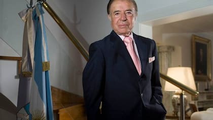 Carlos Menem, en el Hotel Presidente, donde funcionó su búnker en la campaña de 2003