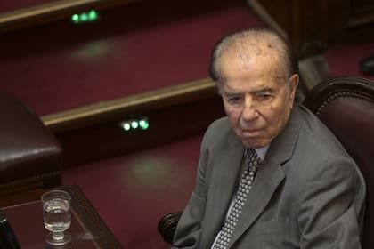 Carlos Menem, en el Senado, donde ocupó una banca desde 2005