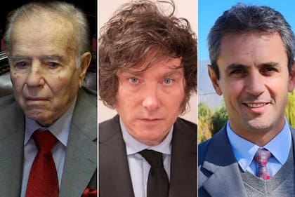 El expresidente Carlos Menem (fallecido el 14 de febrero de 2021), el diputado nacional Javier Milei y el legislador provincial Martín Menem