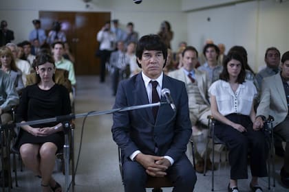 Carlos Monzón (Jorge Román), en el juicio por el asesinato de Alicia Muñiz