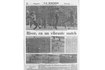 Portada de LA NACION, tras el inolvidable River 5 - Boca 4 de 1972