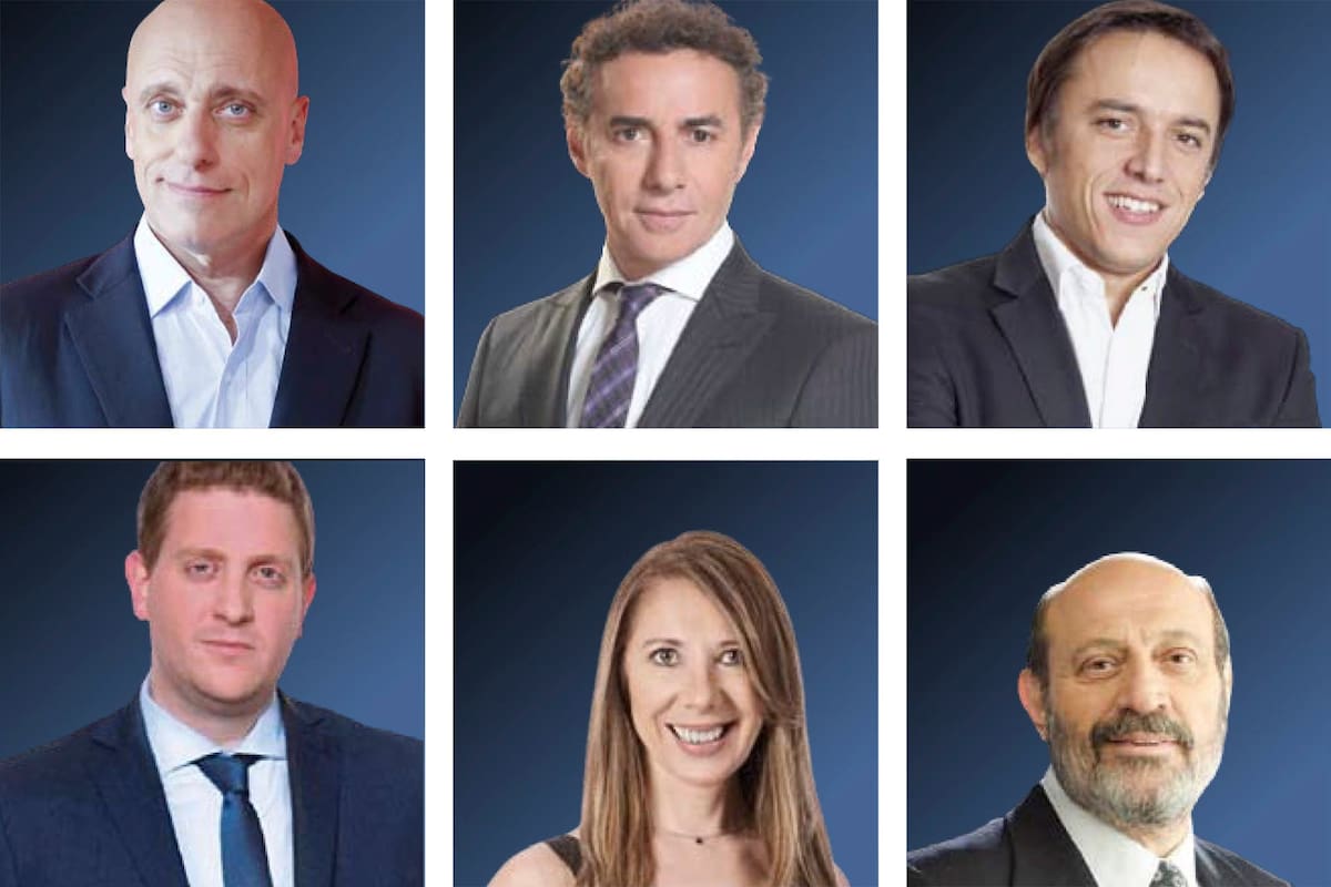 Carlos Pagni, Luis Majul, José Del Río, Jonatan Viale, Laura Di Marco y Alfredo Leuco