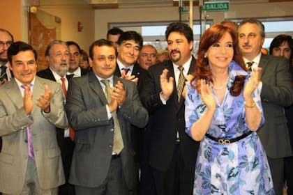 Carlos Rovira, Oscar Herrera Ahuad, Maurice Closs, Cristina Kirchner y Hugo Passalacqua
