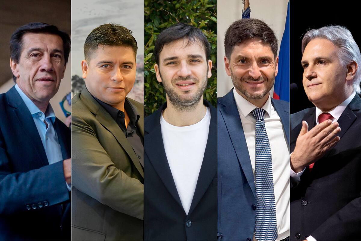 Carlos Sadir (Jujuy), Claudio Vidal (Santa Cruz), Ignacio Torres (Chubut), Maximiliano Pullaro (Santa Fe) y Martín Llaryora (Córdoba)