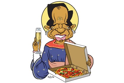 Carlos Saúl Menem, la pizza y el champagne