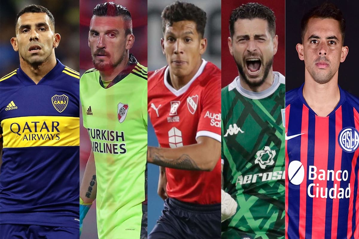 Carlos Tevez (Boca), Franco Armani (River), Lucas Romero (Independiente), Gabriel Arias (Racing) y Diego Rodríguez (San Lorenzo), los actuales capitanes de los 5 grandes; Armani tomó la cinta en el Millonario ante la lesión de Pinola y Lucas Romero en los Rojos, por el Covid-19 positivo de Silvio Romero