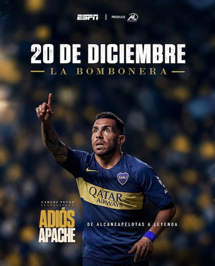 Carlos Tevez confirmó su partido despedida en La Bombonera