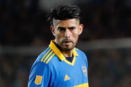 Carlos Zambrano y su rostro golpeado, en el segundo tiempo de Racing vs Boca. 14-08-22