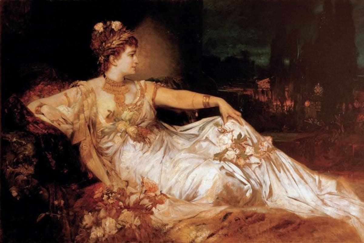 Carlotte Wolter interpretando a Mesalina en 1875